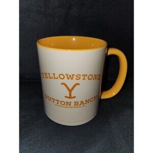 Yellowstone Dutton Ranch 12 Oz Two Tone Mug Yellow White Handle Show Paramount